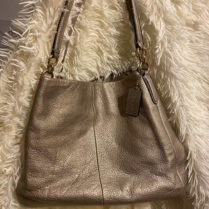 Coach pebbled leather 3 compartment Phoebe leather bag